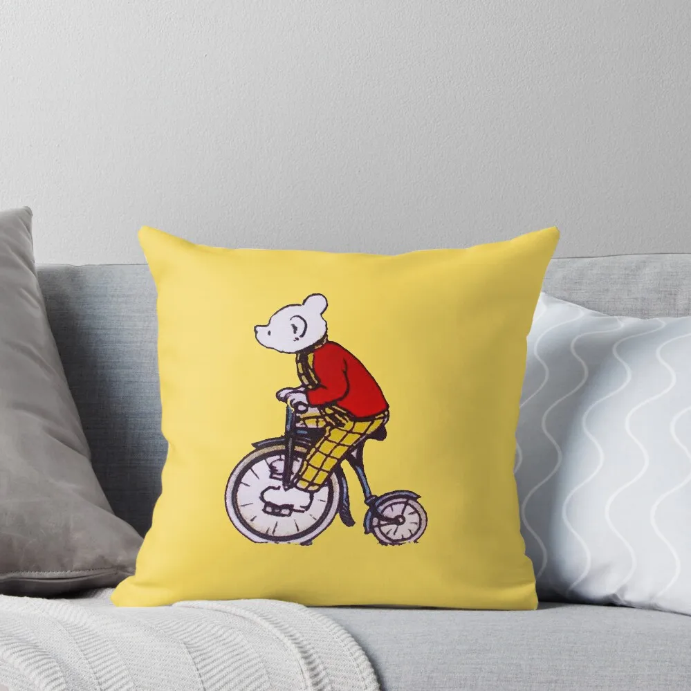 

Old Rupert bear on a bicycle Throw Pillow Luxury Sofa Cushions Ornamental Pillow Christmas Pillowcase