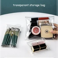 Portable waterproof travel cosmetics storage bag PVC material transparent storage box small items storage bag to prevent loss 1