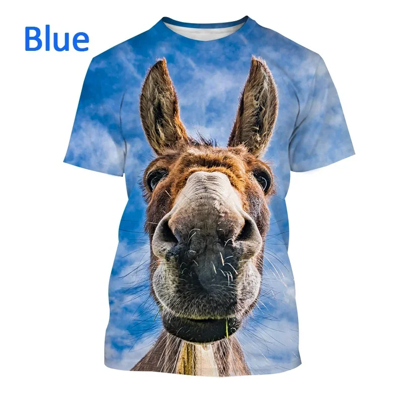 

New Fashion Funny Donkey 3D Printing T-shirt Unisex Personality Hip-hop Street Style Harajuku Short-sleeved Shirt