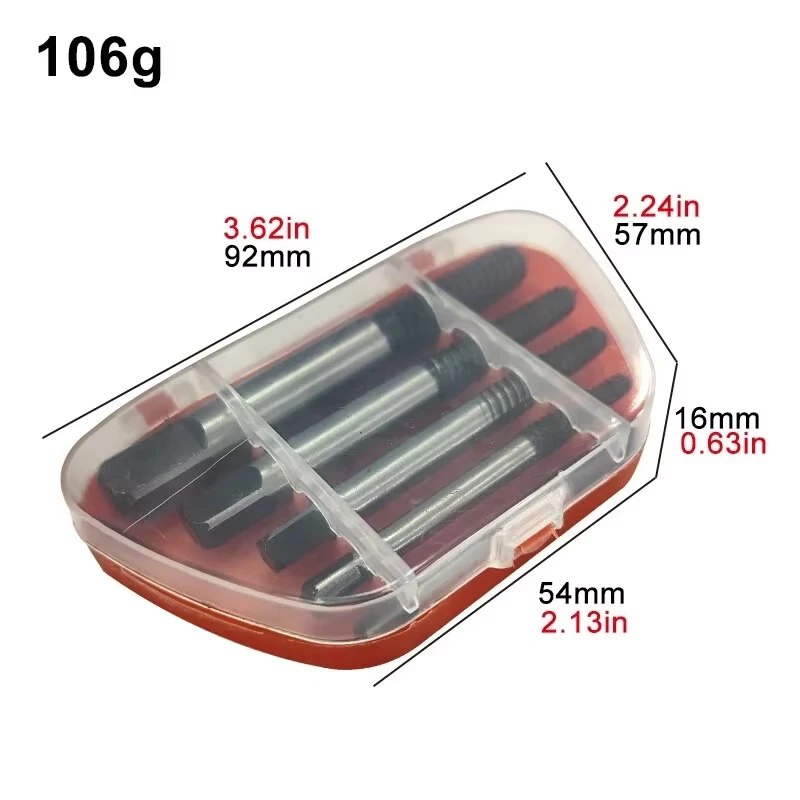 5-piece metal screw extractor set for damaged screw drill bits, screw remover, woodworking tools, broken bolt, water pipe extractor.