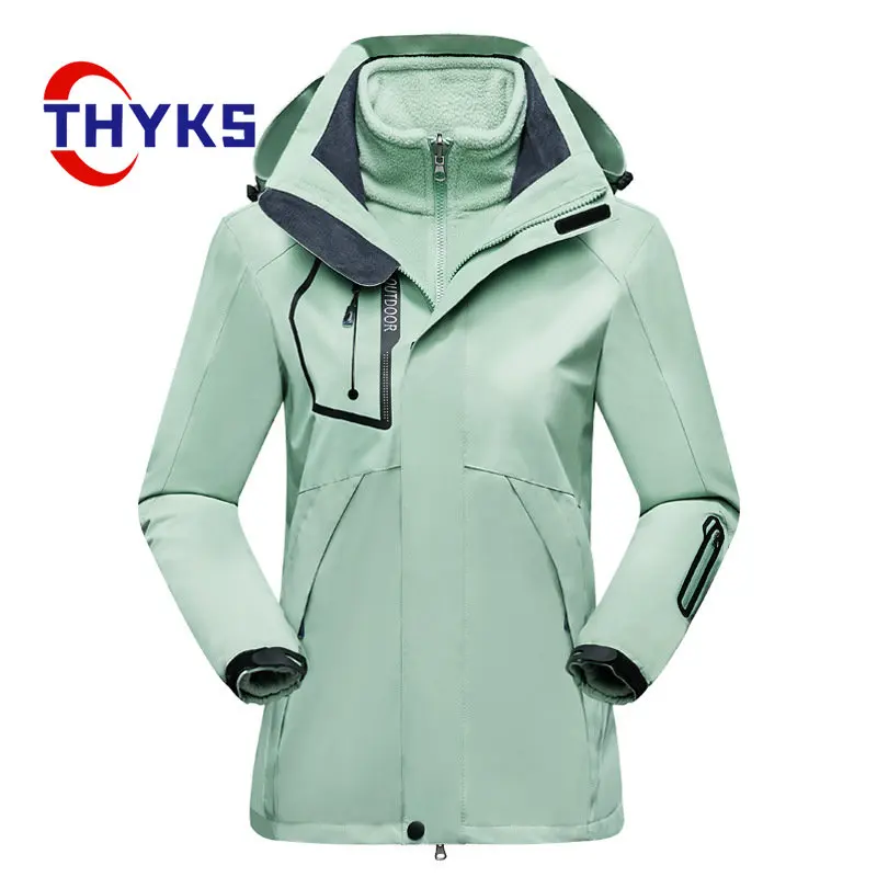 

Autumn and Winter Three In One Hiking Jacket for Men Outdoor Windproof Waterproof Warm and Cold Resistant CoupleTwo-piece Suit