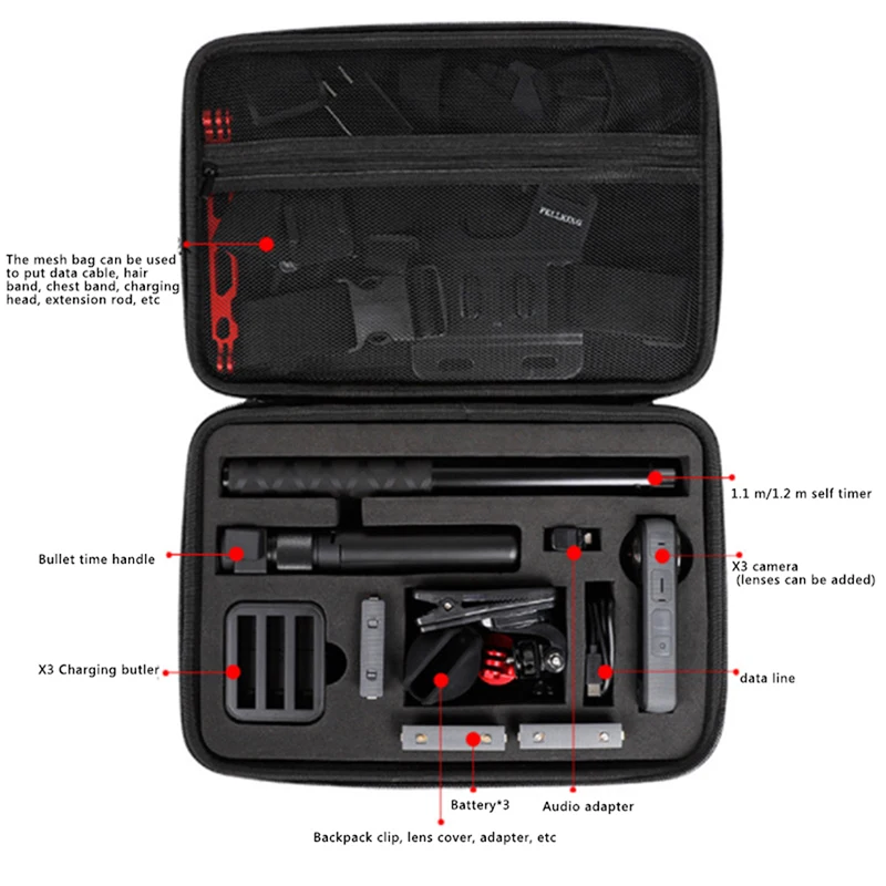 Eva Carrying Case Handbag Insta360 Case X3 Case Camera Organizer