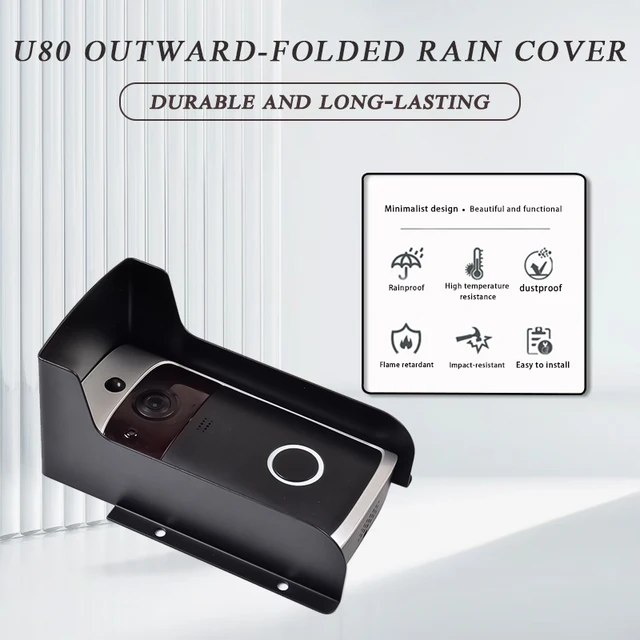 Copri Citofono Esterno Impermeabile In Metallo - Protezione Per Campanello, Fotocamera E Pulsante Da Pioggia E Intemperie - Foto 6