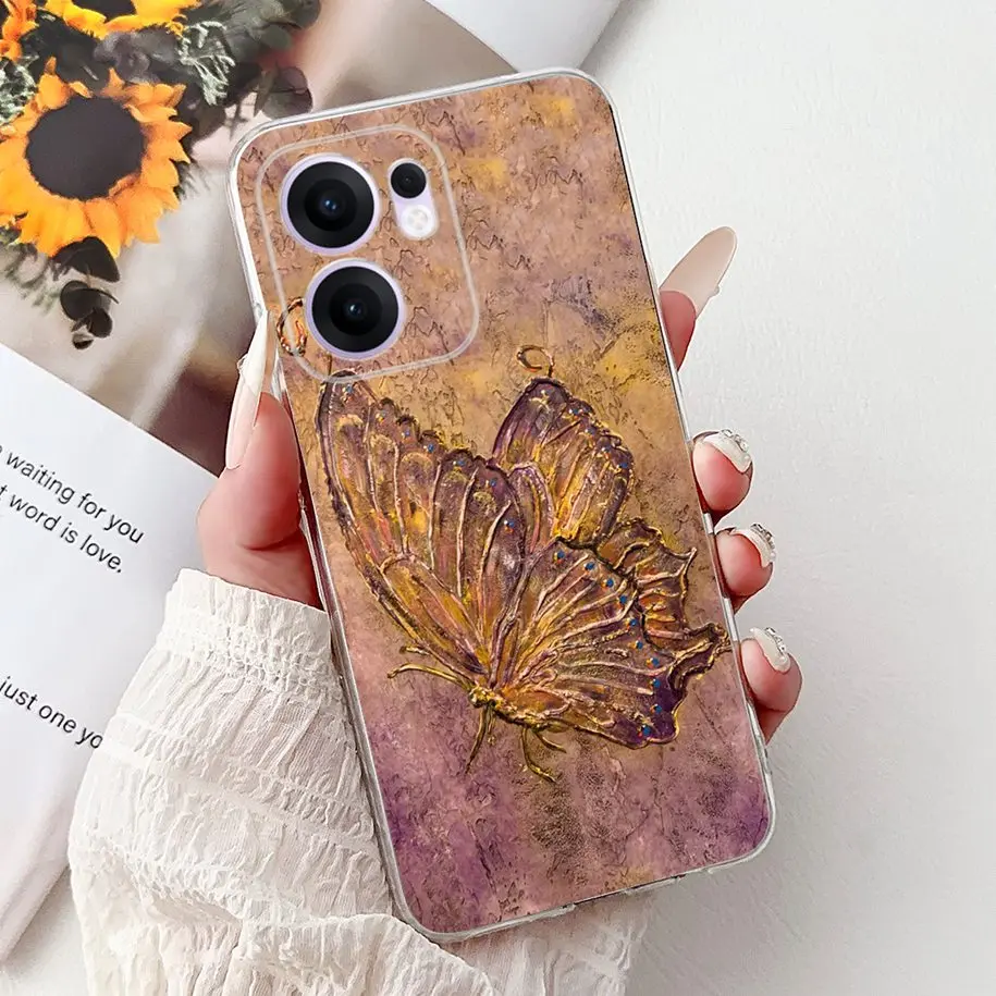 Stylish Floral Butterfly Transparent Silicone Case