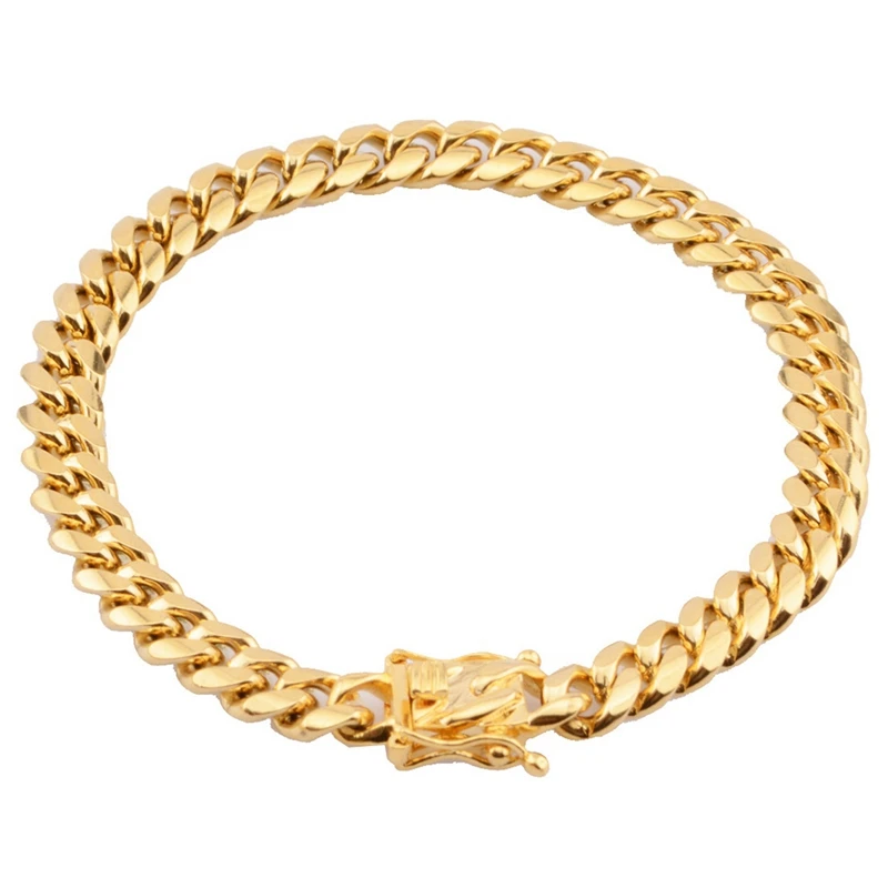 

Мужские Роскошные бриллиантовые модные браслеты унисекс, высокий бриллиант золотого цвета, украшенный кубинской цепью Майами, браслет в стиле хип-хоп