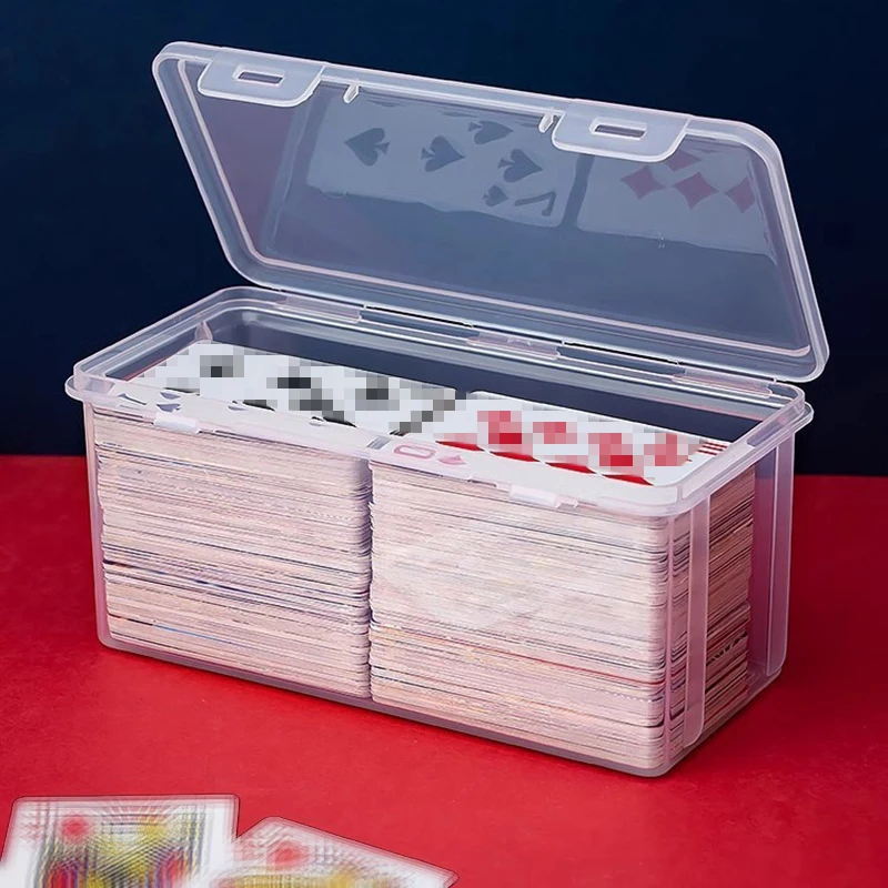 Plastic Card Storage Box Household Transparent Poker Case Large Capacity