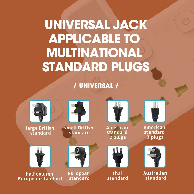 EU UK AU US Plug AC Power Strip Multiprise Wall Mounted Socket Universal Network Filter USB Ports Separate Switch light Adapter 3