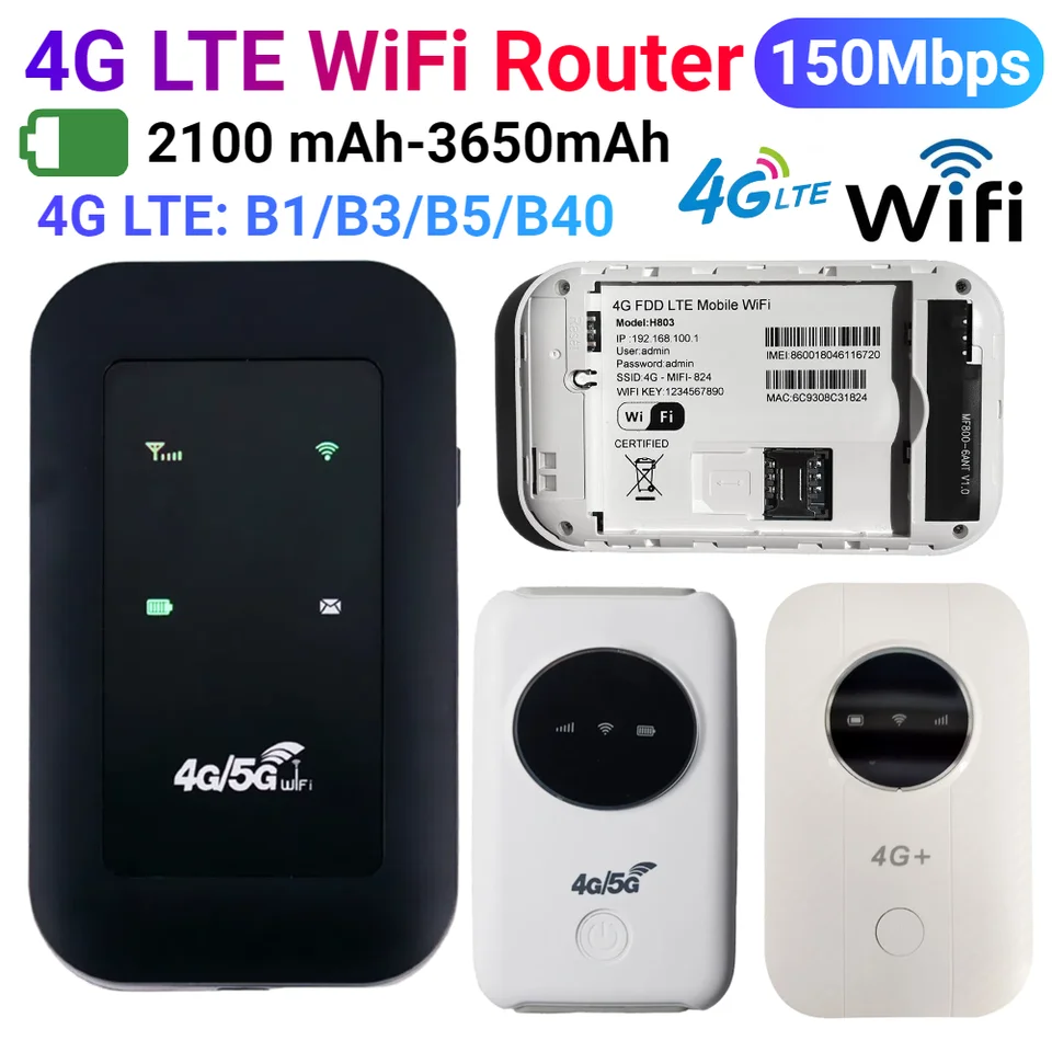 FULIN 4G LTE WiFi Router Met Sim-Kaartsleuf Modem WiFi Draagbare Pocket Externe Antenne Hotspot Router Draadloos Mobiel