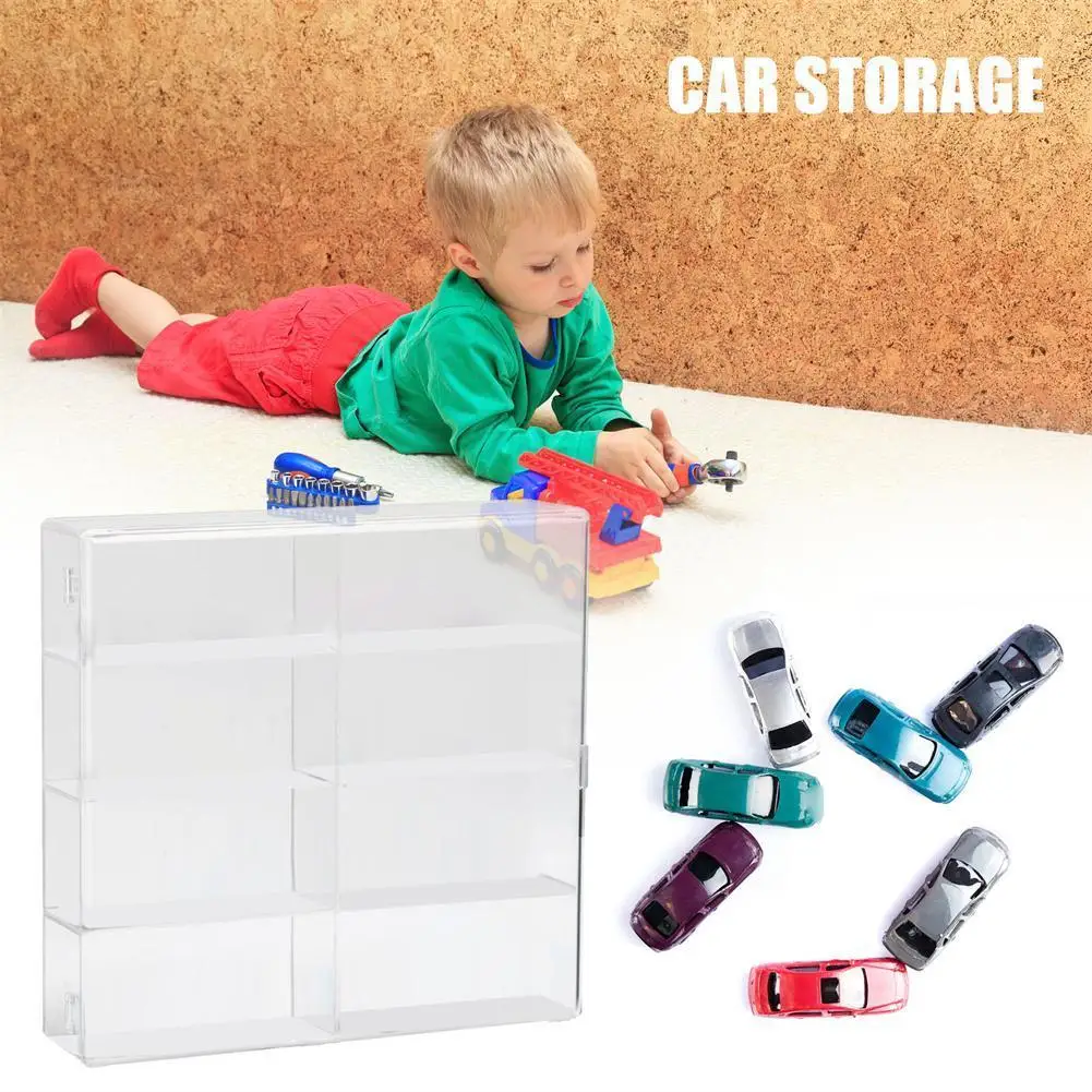 

1:64 Car Model Display Stand Storage Box Display Case Stackable Hot Wheel Dustproof Display Protection Box For Car Model To H9N1