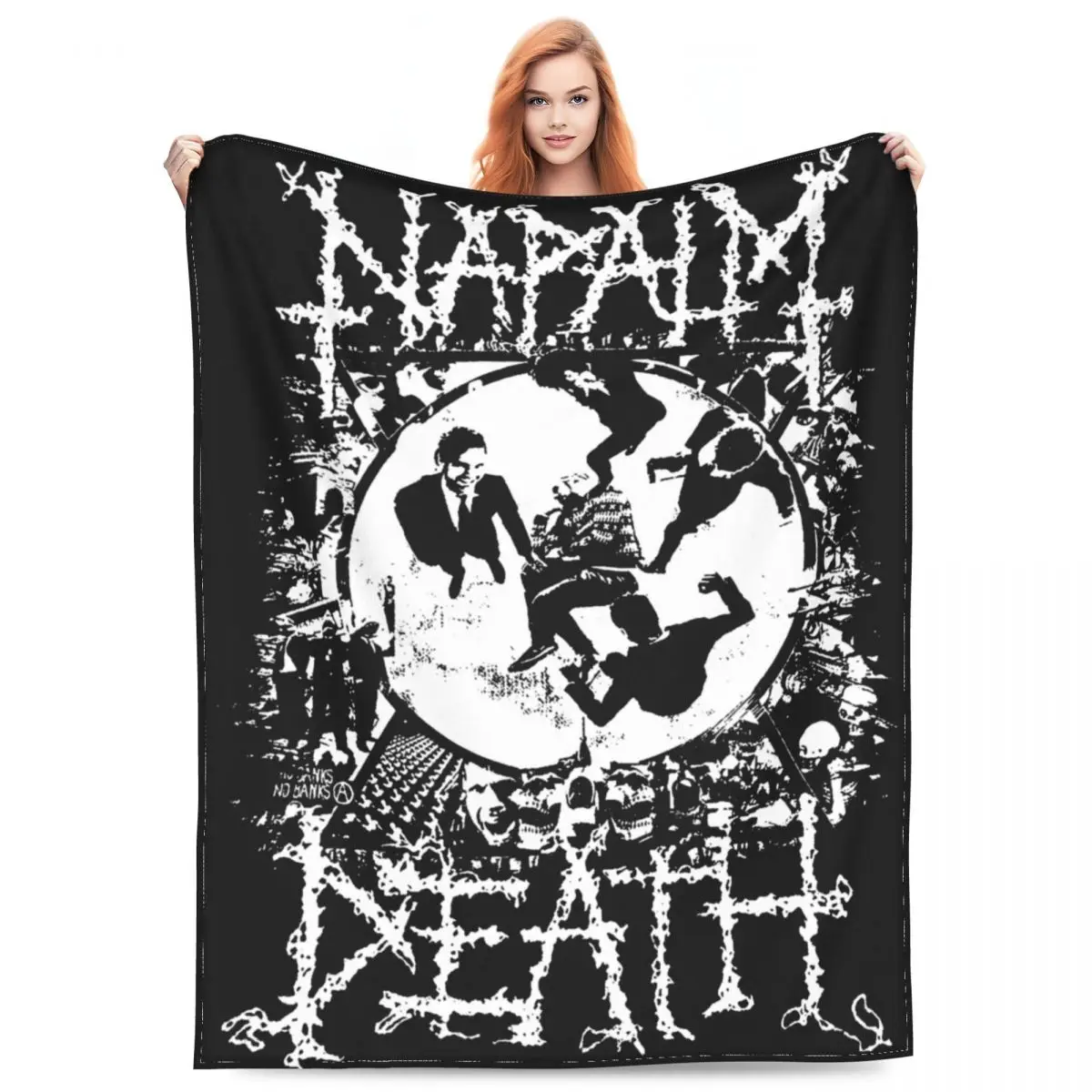 

Napalm Death Music Band Merch Blanket Fleece Bedding Death Metal Throw Blankets Cozy Lightweight for Office Bedding Throws