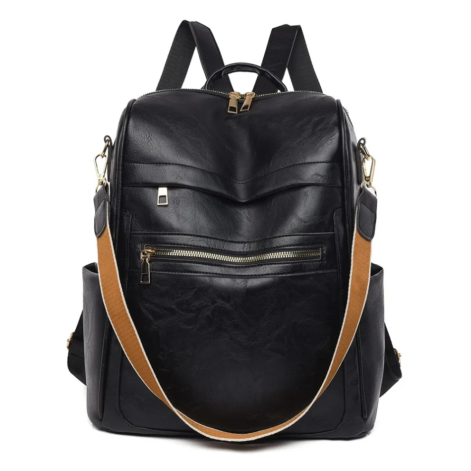Schooll Bags Travel Bagpack Ladies Bookbag High Quality Leather Back Pack Women Large Capacity Multifunctional Backpacks Woman 5