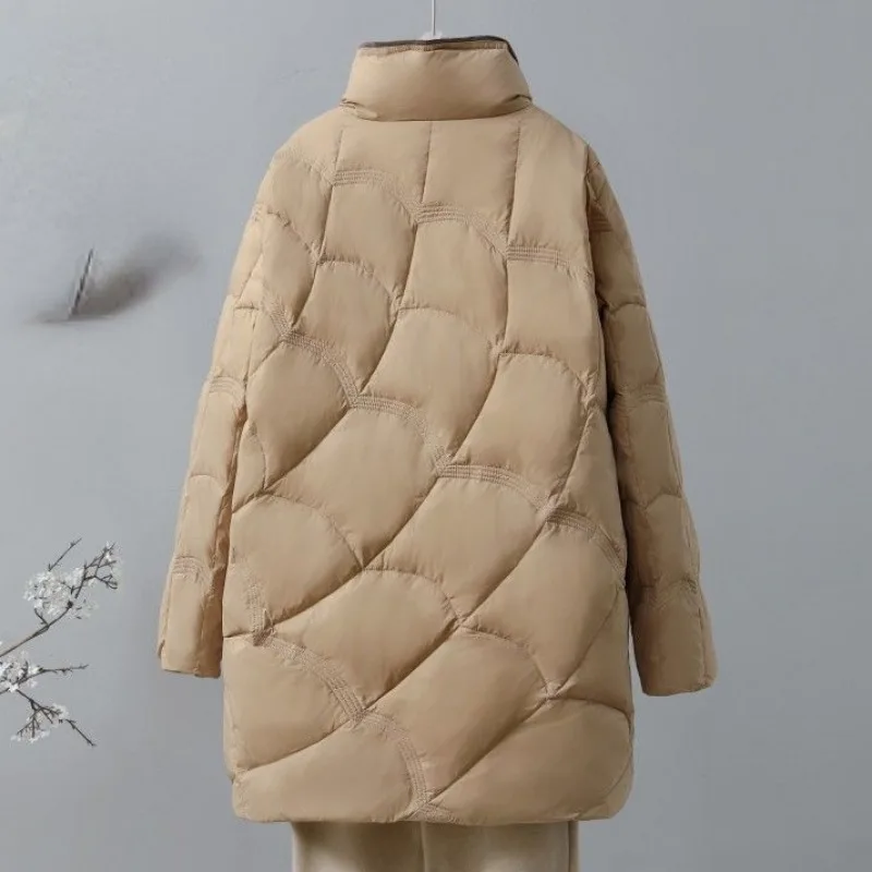 Women Down Jacket Winter Coat Female Warm Thick Parkas Loose Large Size Outwear Mid Length Version Hooded Overcoat 2023 New