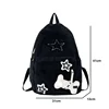 Y2K Girls Star Pattern Laptop Backpack Teen Student Large Capacity School Bookbag Corduroy Rucksack Double Strap Shoulder Bag 6