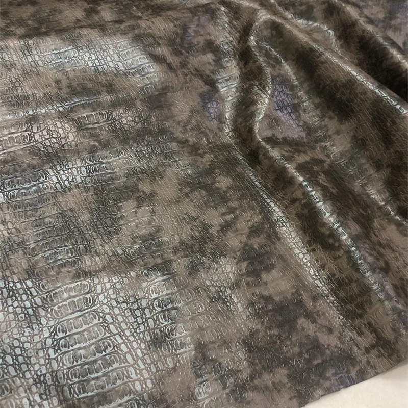 Artificial Leather Fabric Coffee Colored Dark Pattern Thick Set Dress Designer Gradient Diy Cloth Apparel Sewing Fabrics