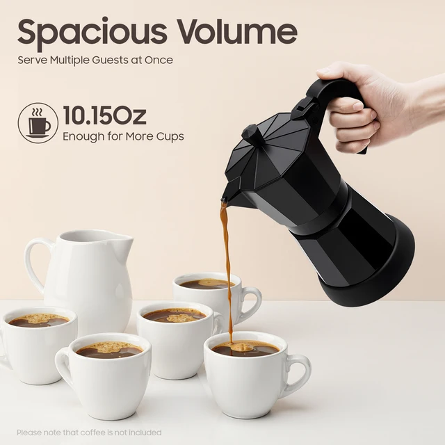 Cafetière électrique italienne 480W, cafetière à moka en aluminium, pratique et rapide pour la maison, 300 ml 1
