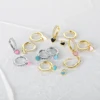 Aide Silver Color Hoop Earrings With Cute Candy Neon Color Enamel Heart Charm Drop Earring Gold Color For Girls Party Jewelry 4