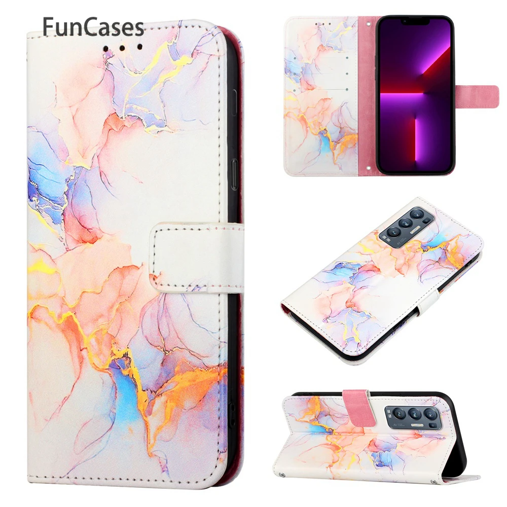 Holder Book Cases Reno 5 Pro Plus 5G Estojo Line Wallet Flip Phone Cover Etui Sfor Oppo Etui Find X3 Neo Mobile Phone Cover Skal