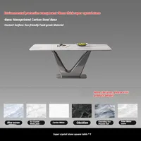 Table à manger portable en marbre personnalisable, bureau à manger au design élégant pour balcon et petite salle à manger 3