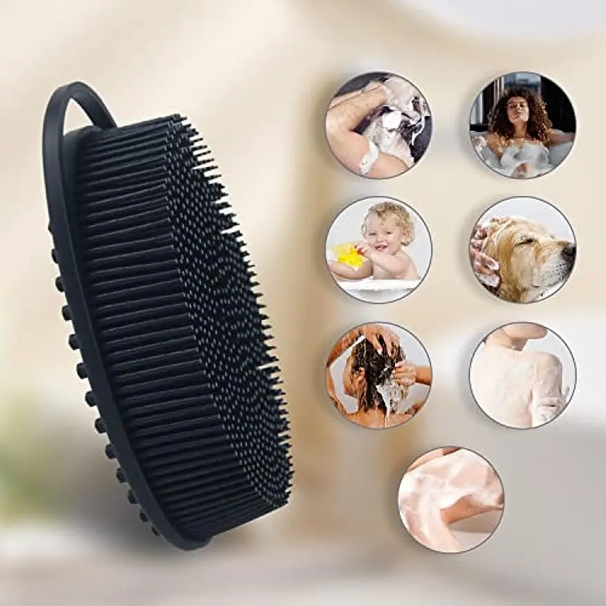 Body Scrubber Silicone Loofah Wash Brush for Shower