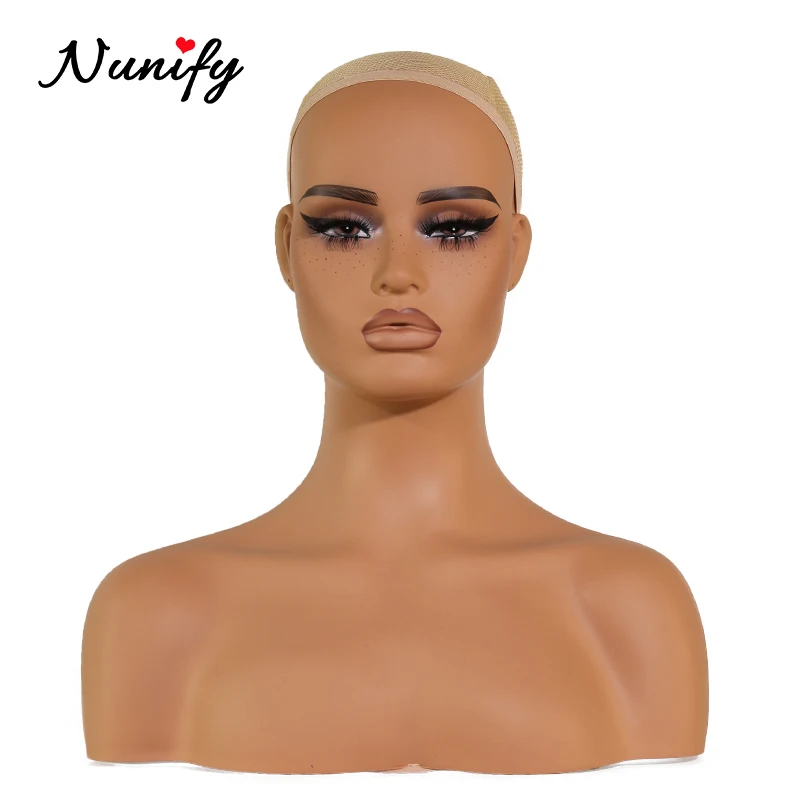 Square Face Wig Head Mannequin With Stand Glam Mannequin Head With Makeup To Put Wigs Dummy Head For Wigs Realistic Female Head