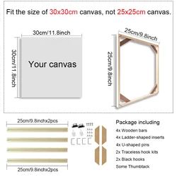 Versatile Canvas Wood Wall Frame (25x25cm)