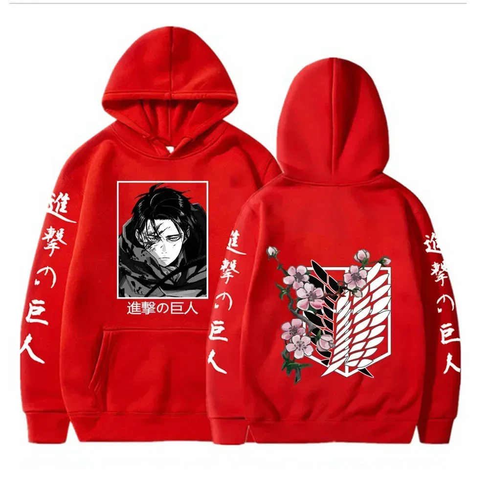 Hot Anime Attack On Titan Plus Size Hoodie Levi Graphic Hooded Men Women Clothes Autumn Warm Sweatshirt Harajuku Streetwear Tops 5