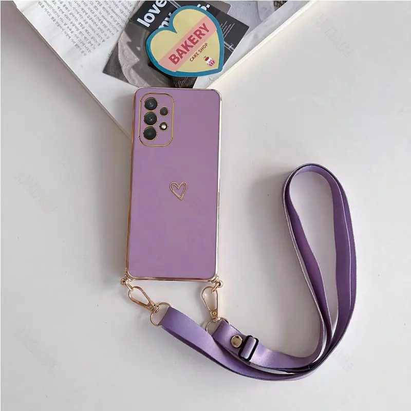 Stylish Crossbody Lanyard Strap Phone Case with Protective Cover