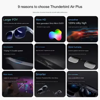 <h3 style="text-align: center">RayNeo Air Plus, Lunettes AR de réalité virtuelle</h3>