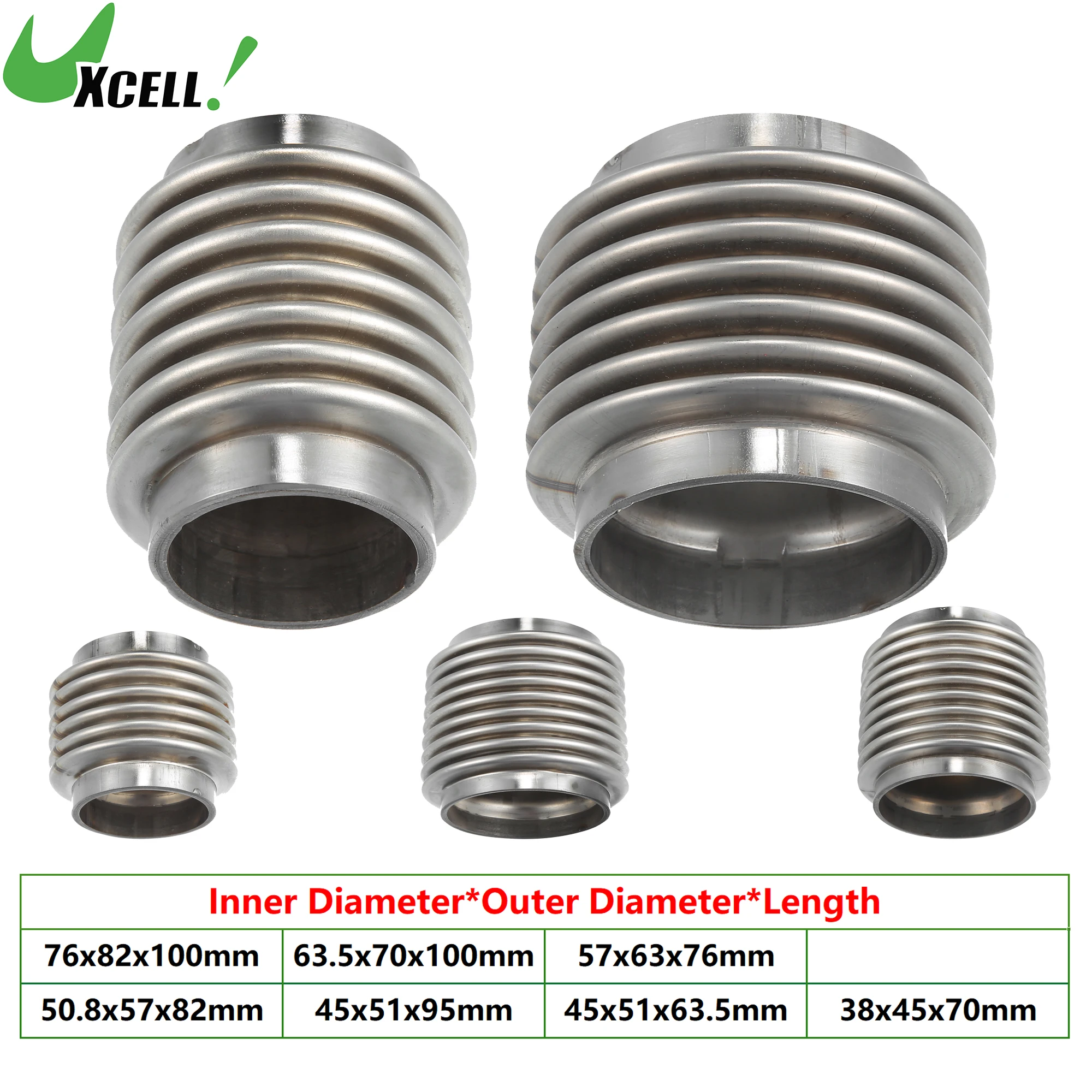 UXCELL 38mm/45mm/50mm/60mm 자동차 배기 플렉시블 파이프 배기 플렉..