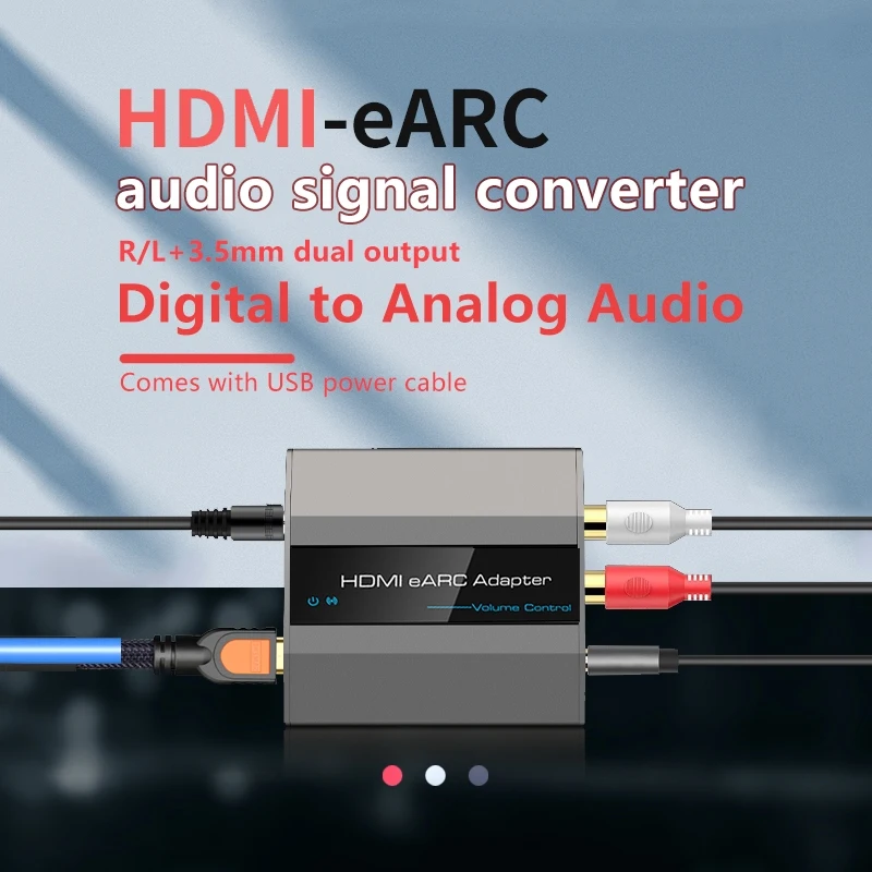 Hdmi Audio Extractor Compatible Arc Digital Aux 3.5mm Rca Analog Audio Converter Adapter Support Tv Volume Control - Digital-to-analog Converter (dac) AliExpress