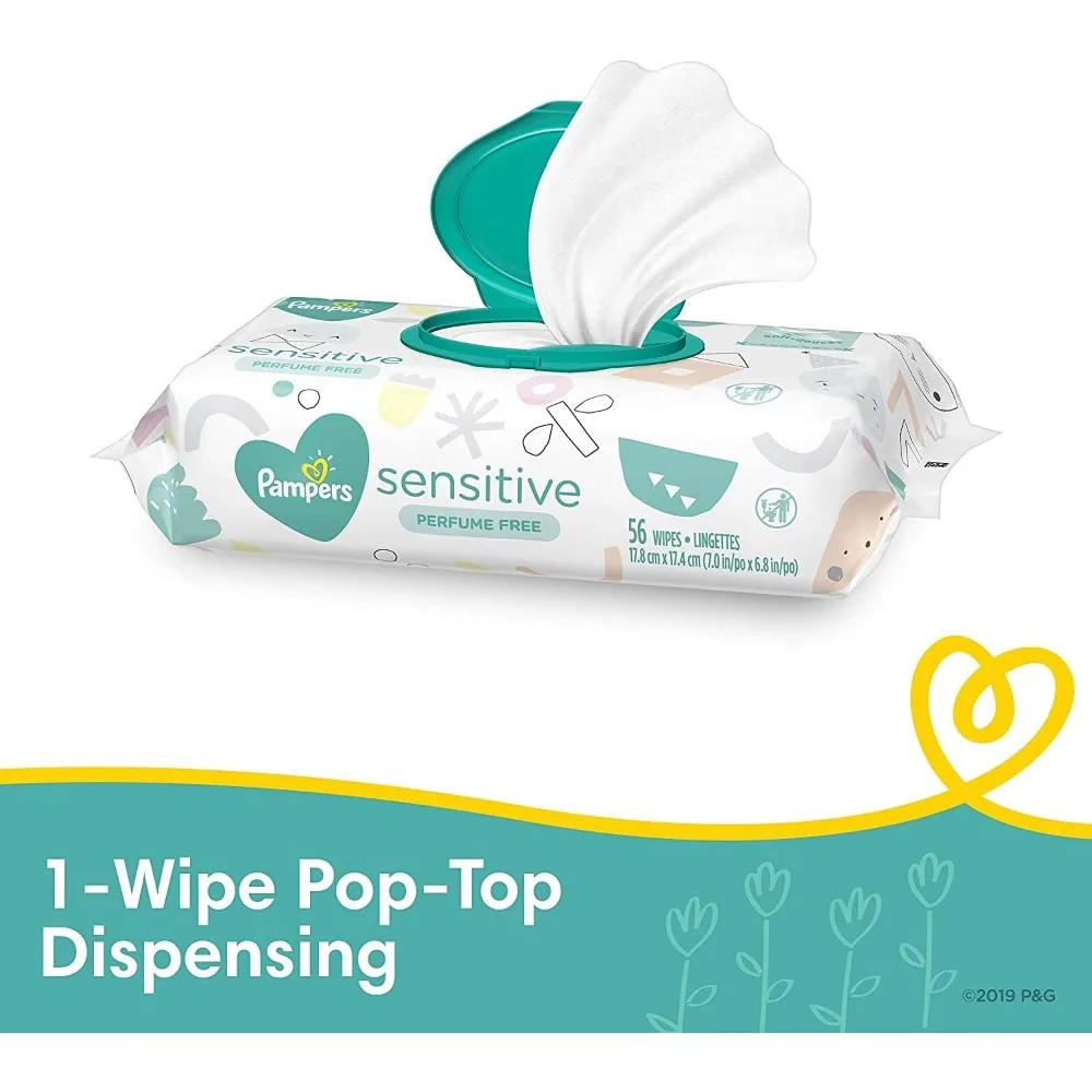 Diapers Size 1, 198 Count and Baby Wipes 6