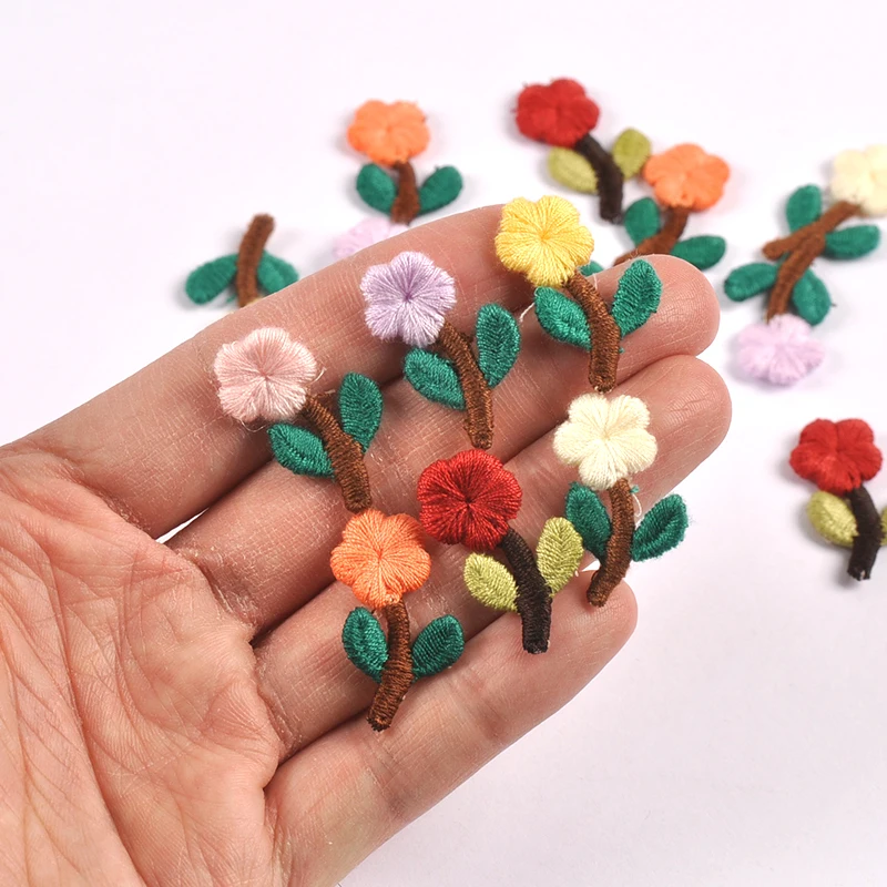 20pcs 2.8x1.6cm 미니 꽃 패브릭 패치 수 놓은 아플리케 의류 가방 용 Di..