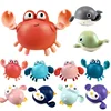 Baby Toys Bathing Ducks Cartoon Animal Whale Crab Swimming Pool Water Play Game Chain Clockwork Bath Toys For Children 1