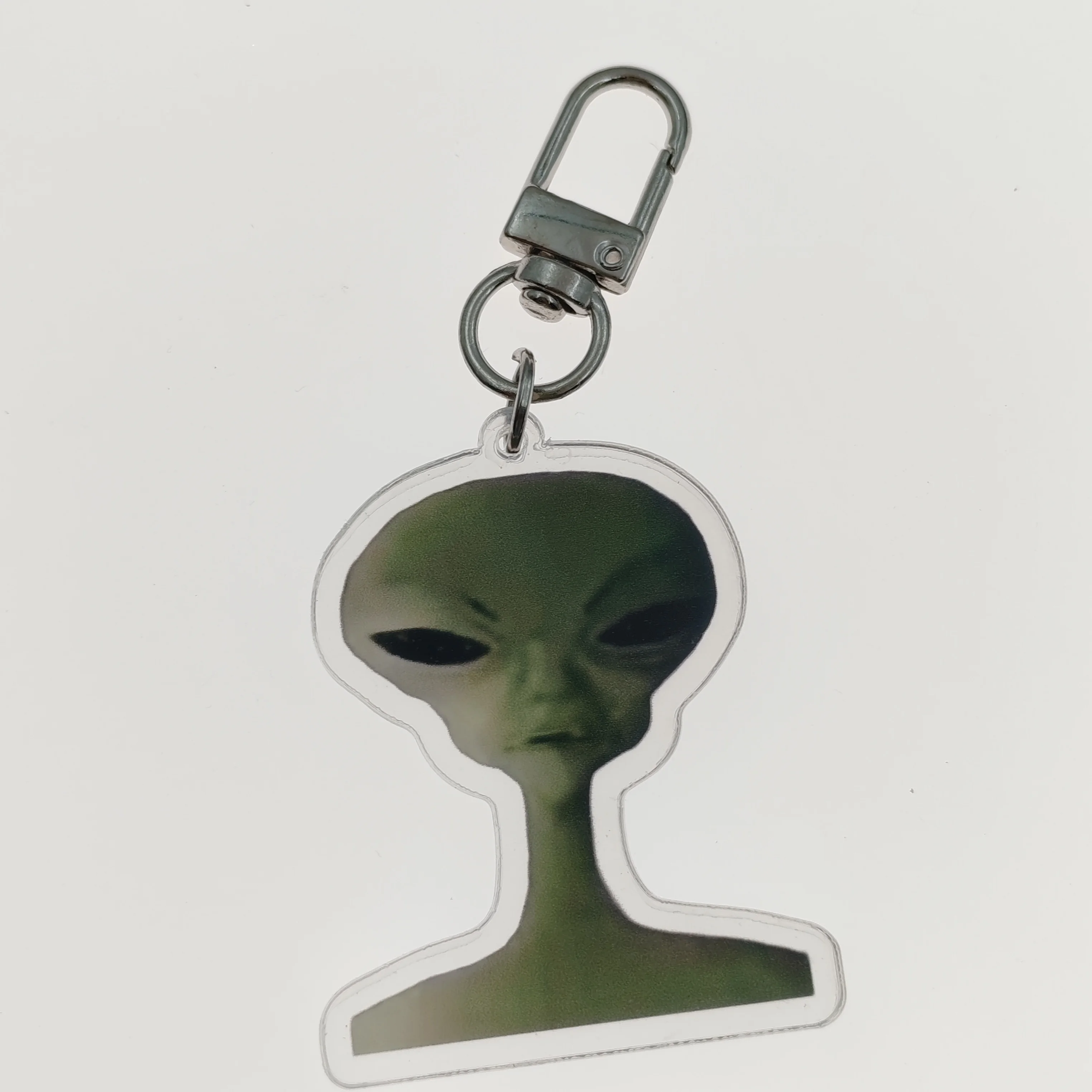 Portachiavi Con Testa Aliena Acrilica Fluorescente Verde – Ciondolo Kawaii Spaziale In Stile UFO – Portachiavi Moda Per Ragazze E Donne, Regalo Originale