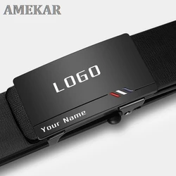 Custom Name Belt For Men Personalize Design LOGO Custom Made Belts Men Full Black Fashion Original Soft Leather Belt New
