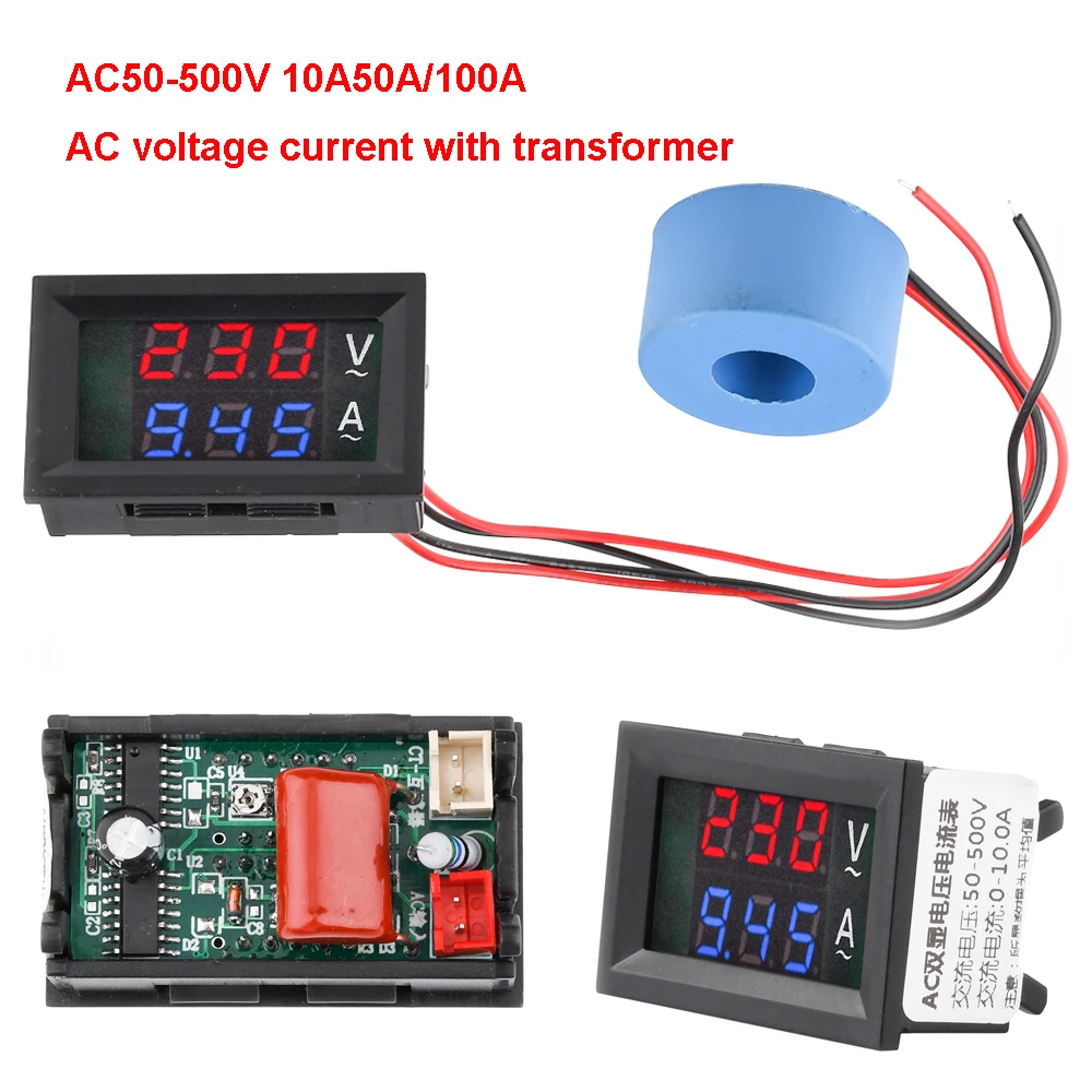 AC 50500V LED Digital Voltmeter Ammeter Voltage Meter Volt Instrument