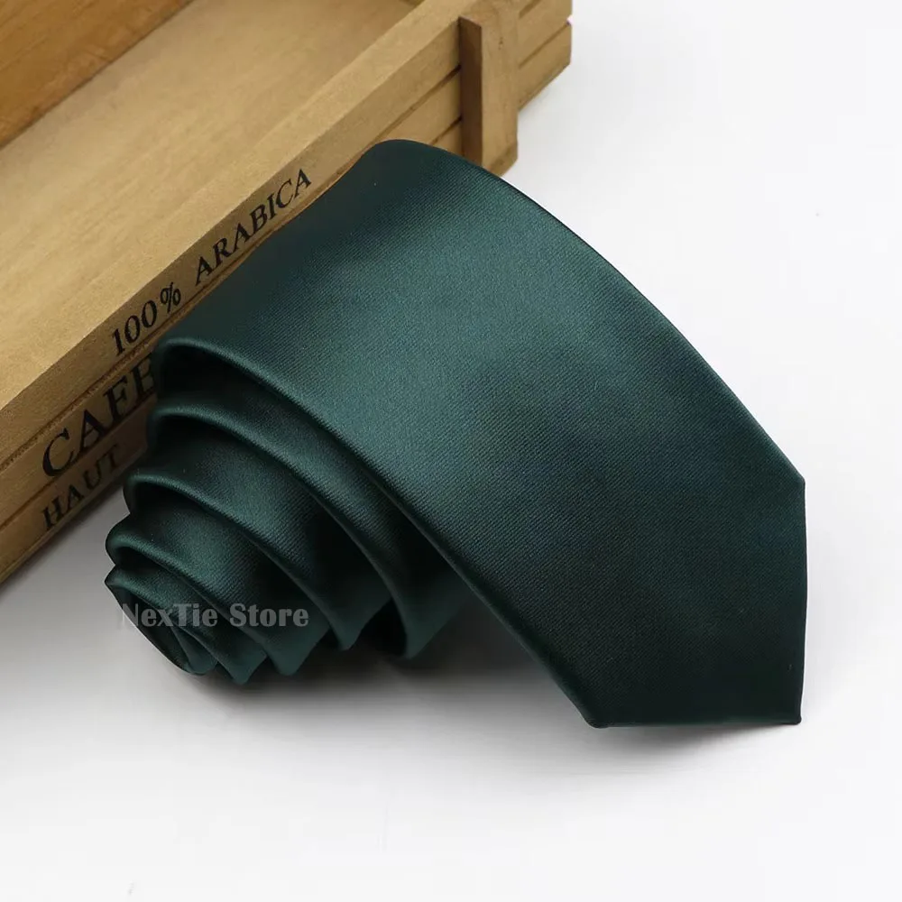 Einfarbige 6 cm große Polyester-Krawatte, rot, gelb, blau, grün, bunt, gemütlich, weiche Krawatte, vielseitig, für Hochzeit, Party, Business, Accessoire, Geschenk – Detail 5