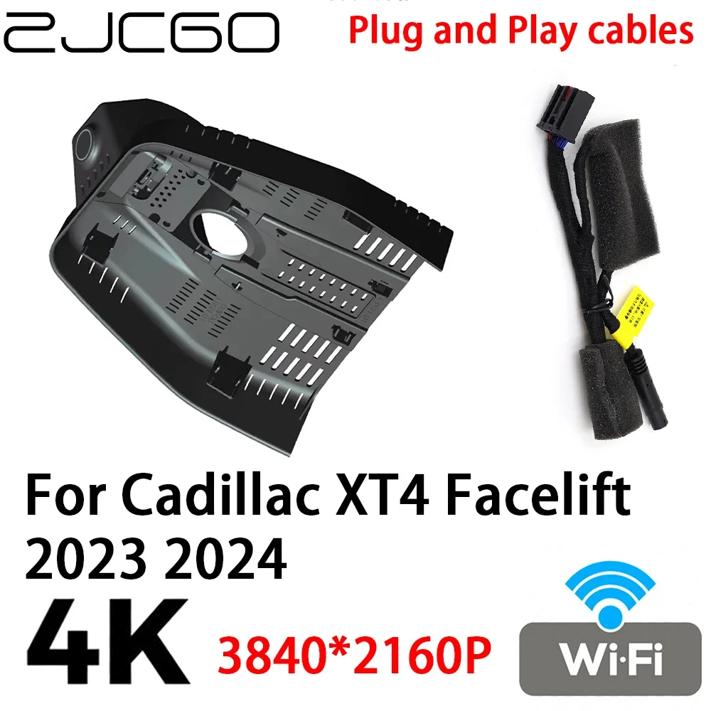 

ZJCGO 4K 2160P Автомобильный видеорегистратор, видеорегистратор, видеорегистратор Plug and Play для Cadillac XT4 Facelift 2023 2024