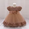 Toddler Girls 1st Birthday Clothes Bow Cute Baby Baptism Gown Kids Wedding Party Elegant Princess Vestidos Christmas Costume 1
