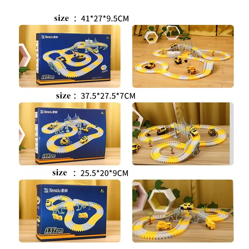 Flexible Curved Rail Track Sets Toy Train Play Game