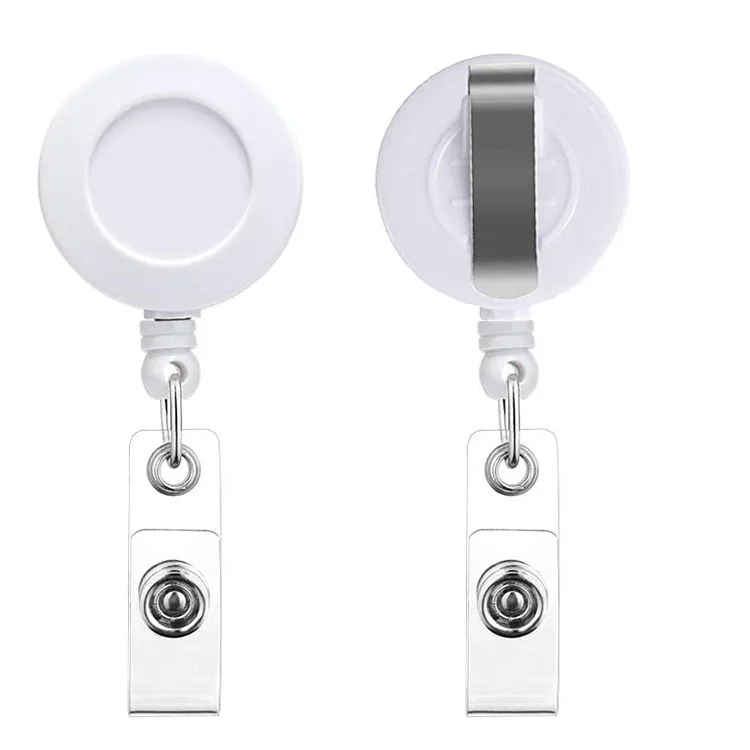 Badge Holder 1pc Retractable Badge Holder Clips for Nurse ID Badge Reel with Belt Clip Doctor ID Card Chain Clips School Student Office
