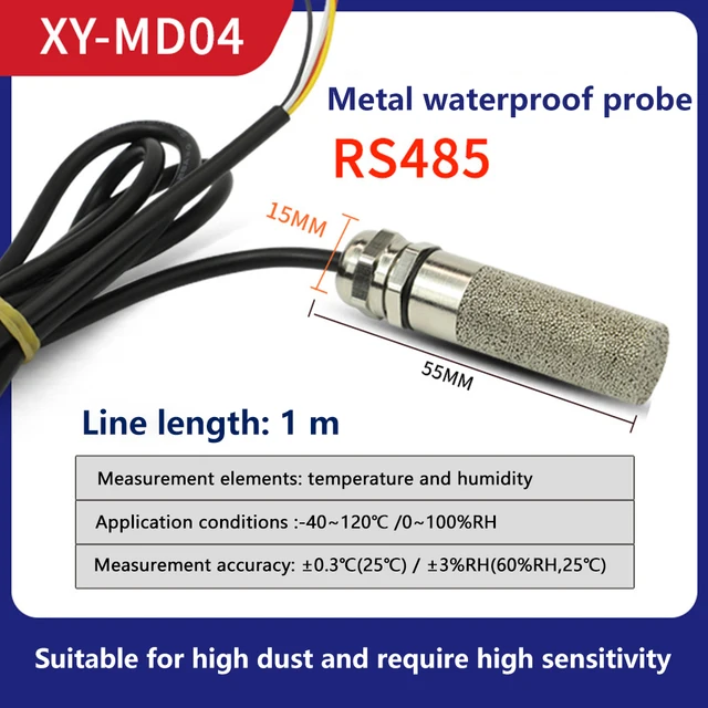 DC5-28V temperature and humidity sensor transmitter RS485 collector temperature and humidity waterproof probe 2