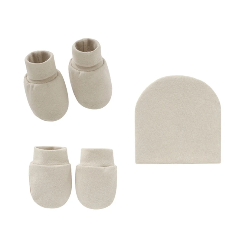 child safety seat Baby Anti Scratching Cotton Gloves Infant Hat Set Newborn Face Protection Scratch Mittens Breathable Cotton Warm Cap Baby Bonnet accessoriesbaby eating  Baby Accessories