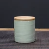 Chinese-style Ceramic Tea Storage Jar Bamboo Lid Open Ru Kiln Jar Chinese-style Moisture-proof Mini Tea Tin Tea Organizer 1