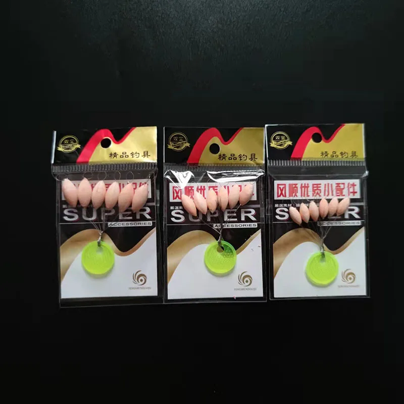 5packs (6 in 1) Luminous Fishing Floats Oval Beans 11mm/13mm/15mm Foam Buoy Carp Fishing Tackle Accessory