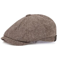 Male Ivy Hat Big Head Man Autumn and Winter Newsboy Cap Top Grade Beret Caps 4