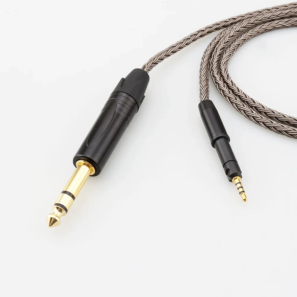 HIFI 2.5/3.5/4.4/6.35mm XLR 16 Core Grey Silver Plated Earphone Cable For Sennheiser HD599 HD569 HD 560S HD559 hd560s