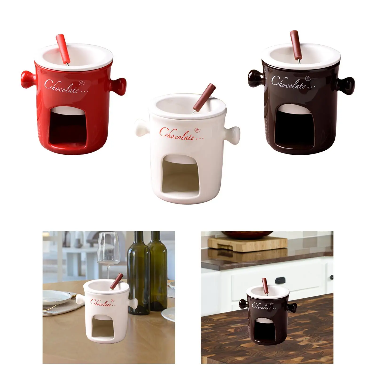 Chocolate Fondue Pot Chocolate Fondue Mug for Anniversary Engagement Dinner