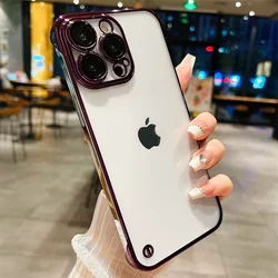 Luxury Frameless Plating Thin Shockproof Lens Film Bumper Case - iPhone 13 (PP)