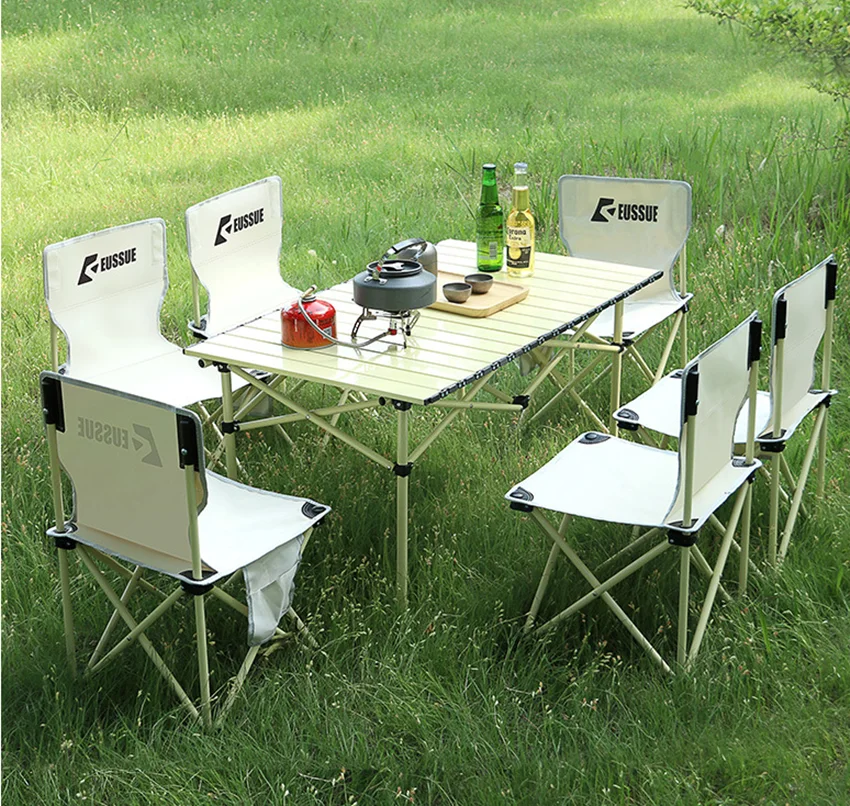 OutdoorfoldingtableandchairsetpicniccampingtableAluminum